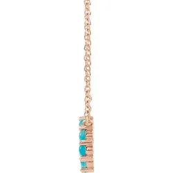 14K Gold Natural Turquoise Circle Necklace