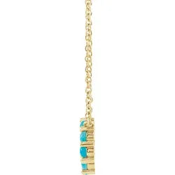 14K Gold Natural Turquoise Circle Necklace