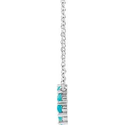 14K Gold Natural Turquoise Circle Necklace