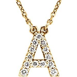 14K Gold Initial Diamond Necklace