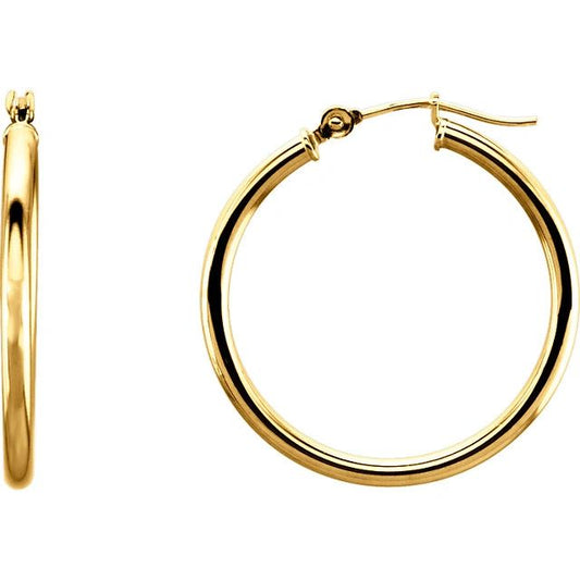 2mm Gold Tube Hoop
