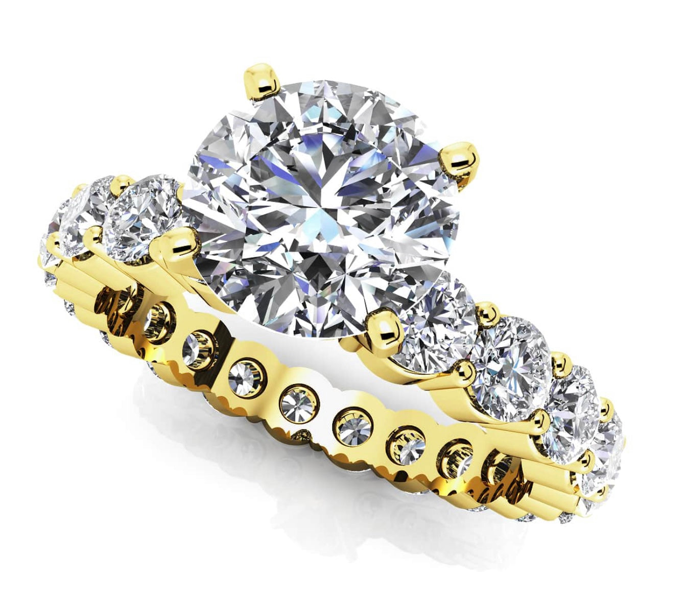 Shared Prong Eternity Style Engagement Ring