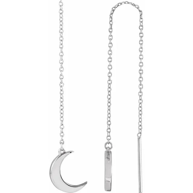 Crescent Moon Threader Earrings