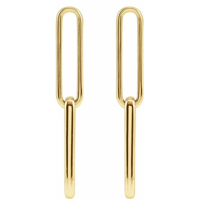 14k Gold Link Drop Earrings