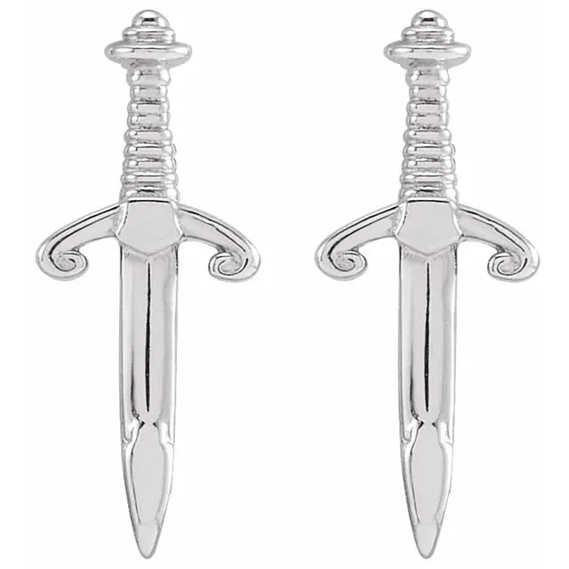 14k Gold Dagger Earrings