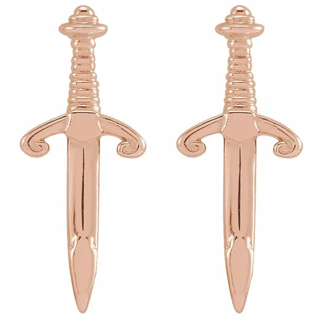 14k Gold Dagger Earrings