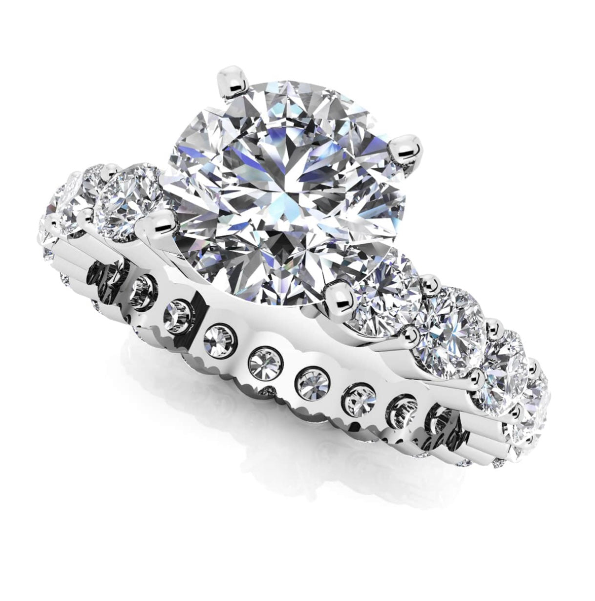 Shared Prong Eternity Style Engagement Ring