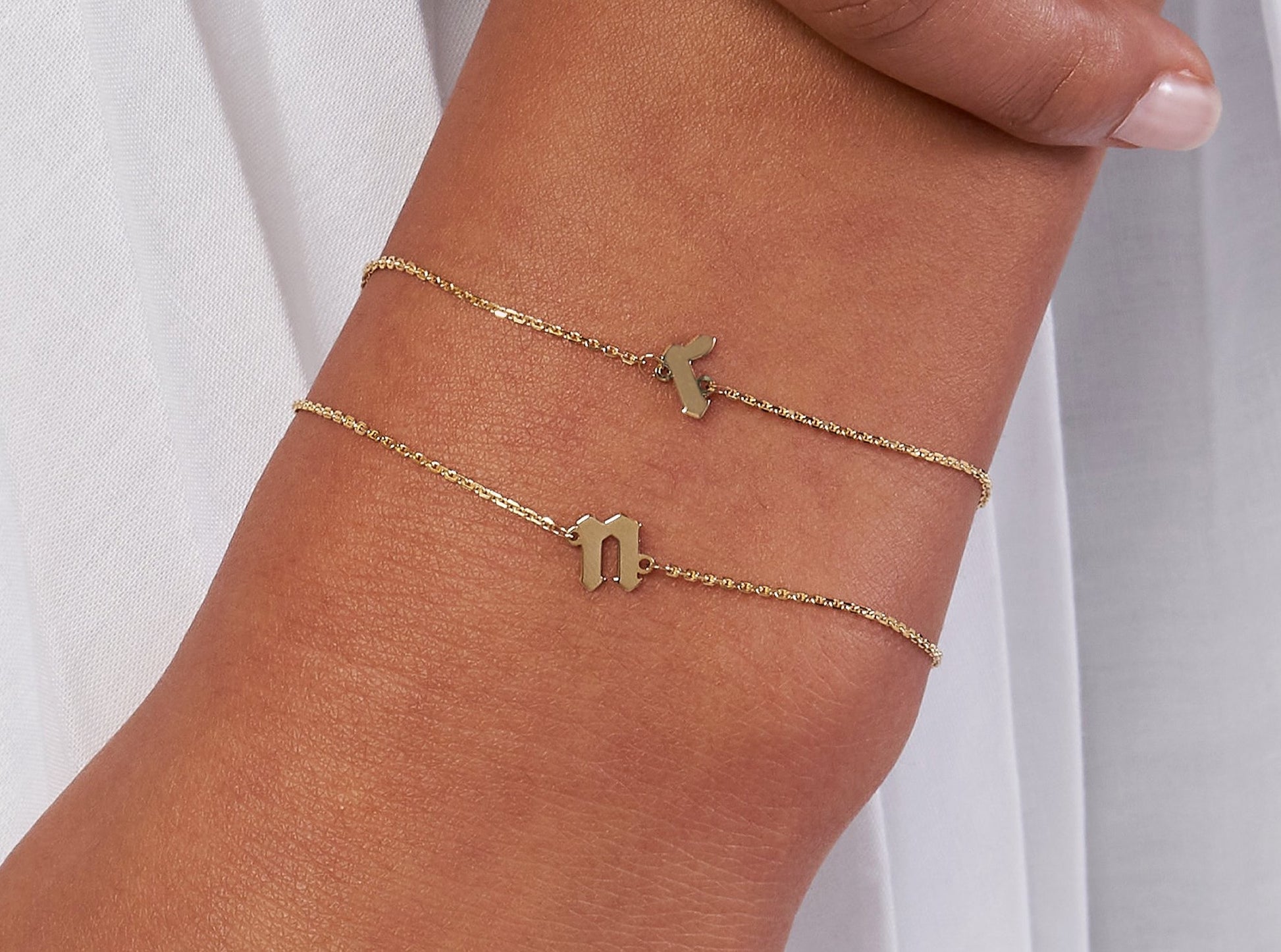 Gothic Initial Bracelet