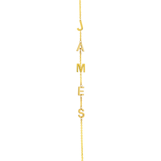 Name Block Letter Bracelet