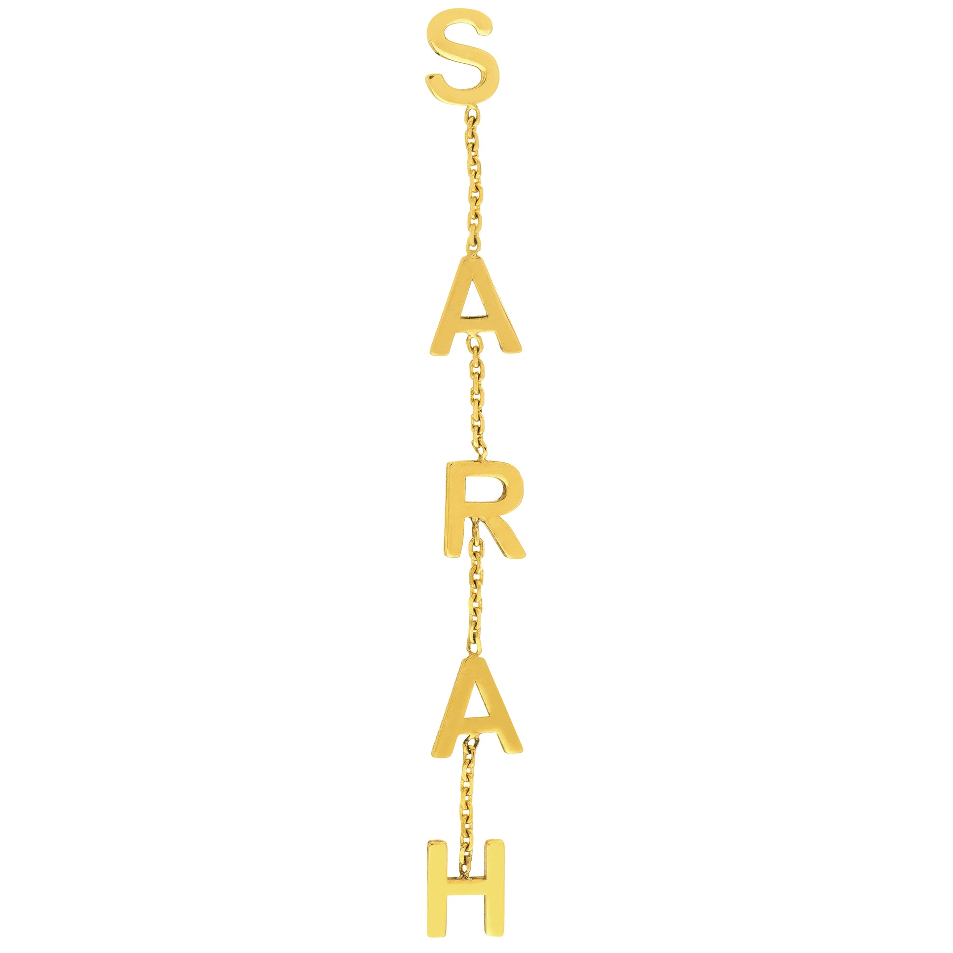 Name Block Letter Dangle Earrings