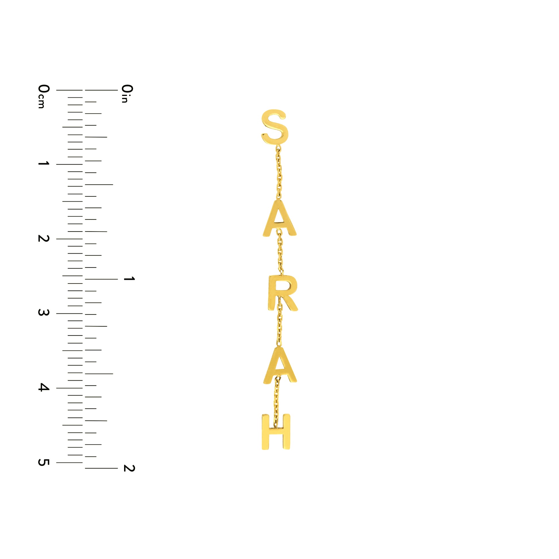 Name Block Letter Dangle Earrings