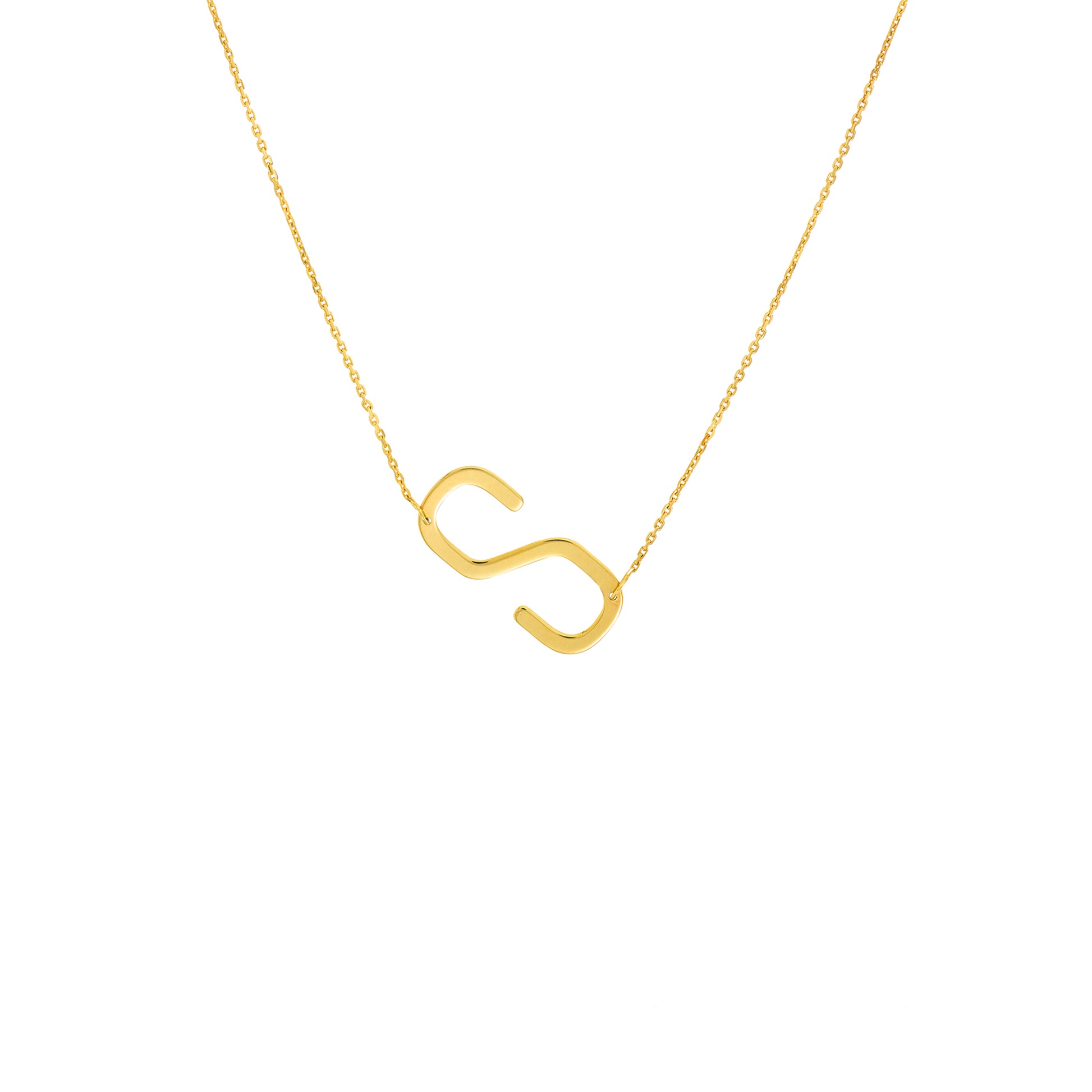 Large Block Initial Necklace