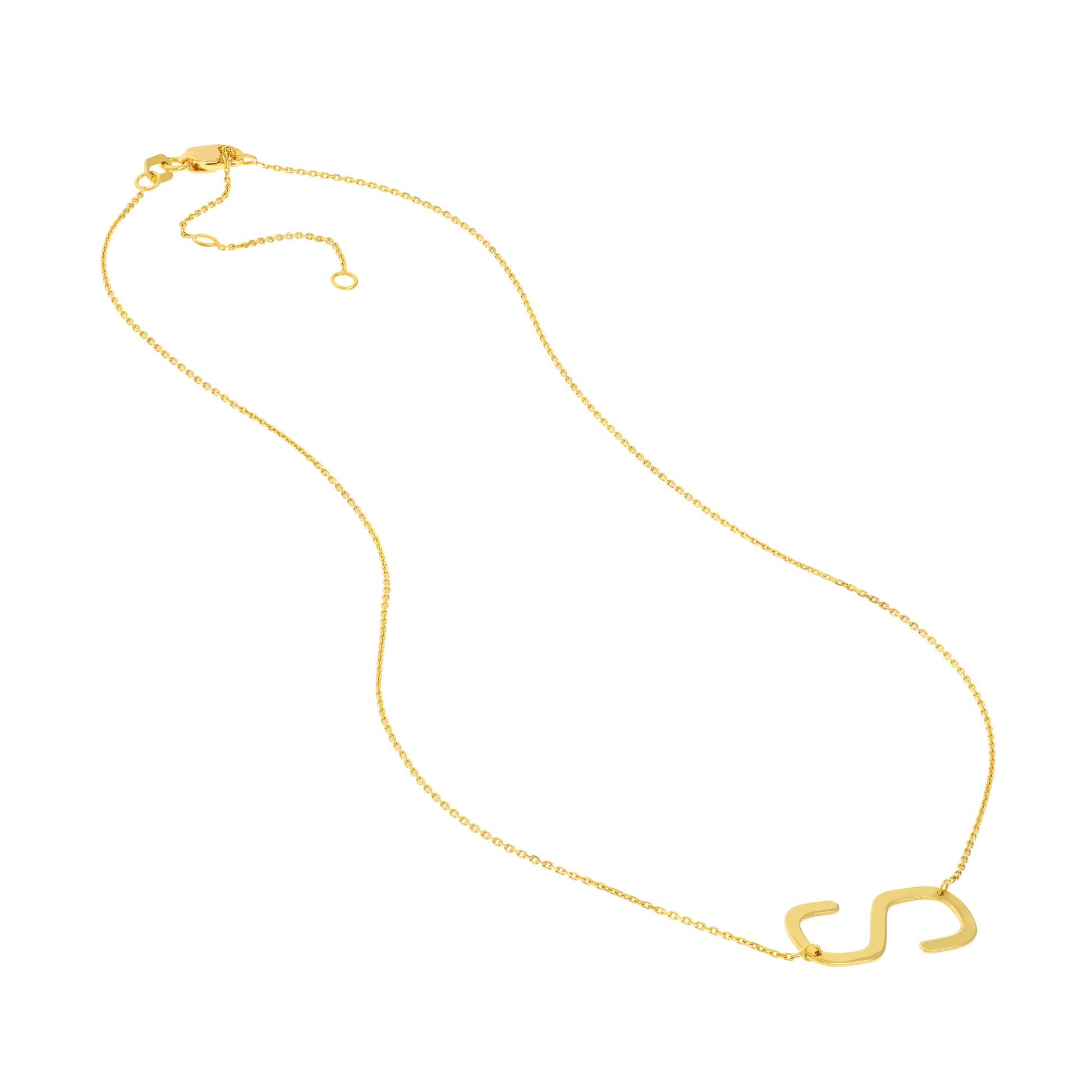 Large Block Initial Necklace