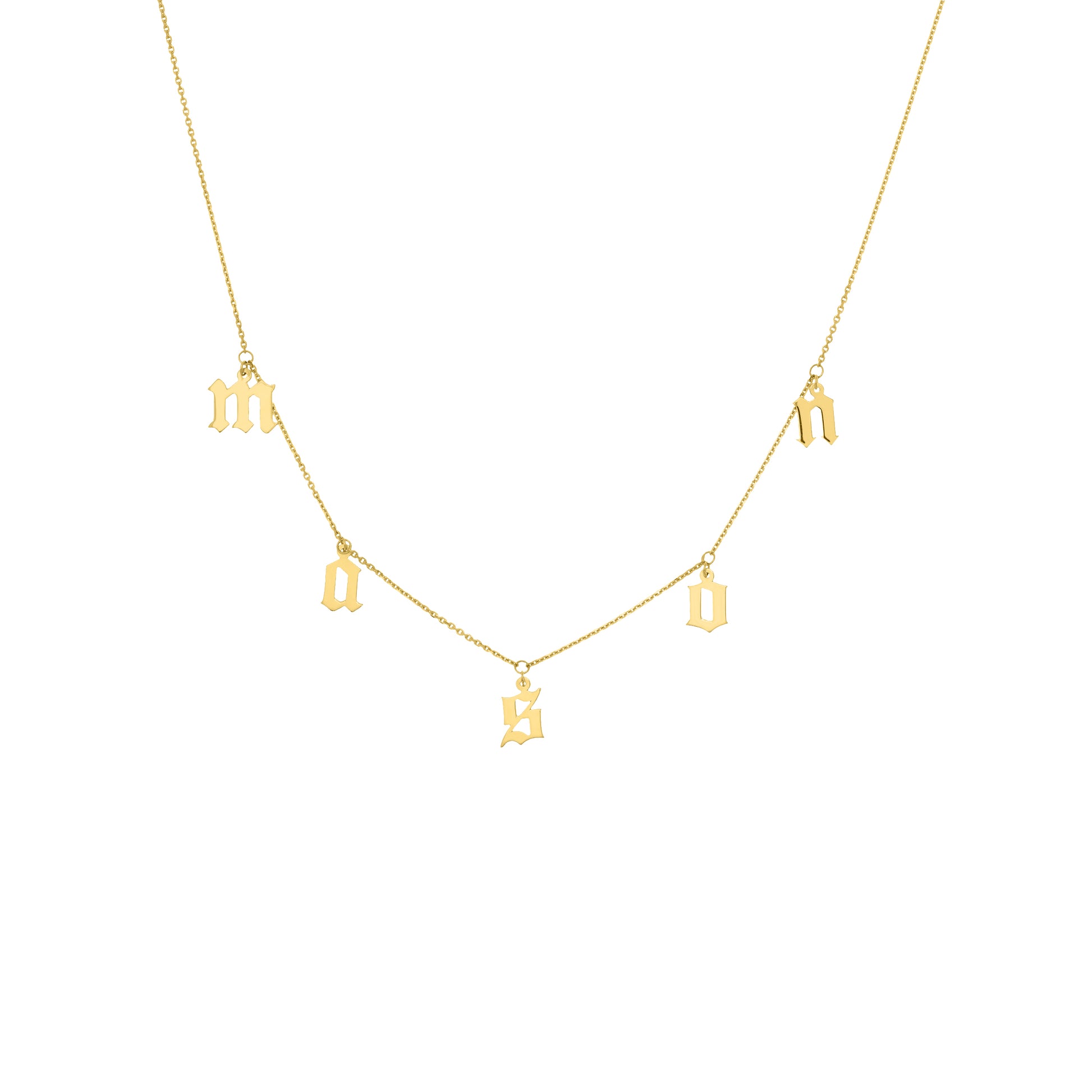 Name Gothic Letter Drip Necklace