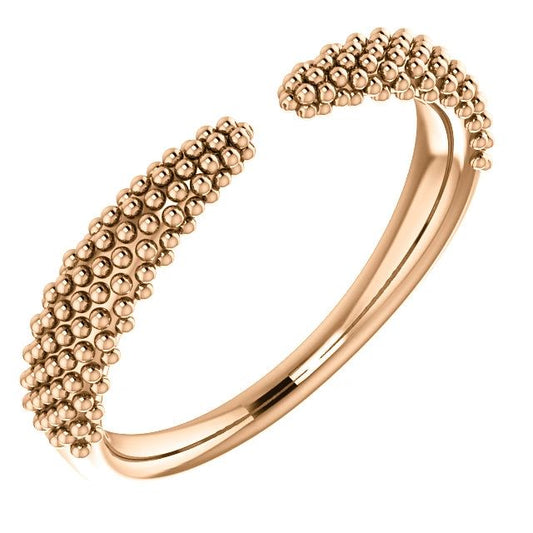 Beaded Claw Gold Ring