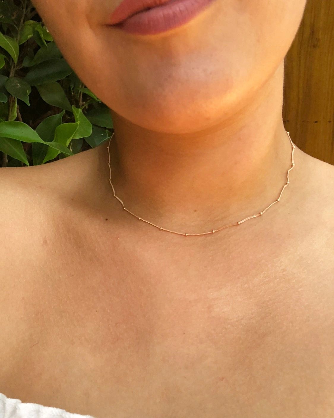 Gold Bead Chain Necklace