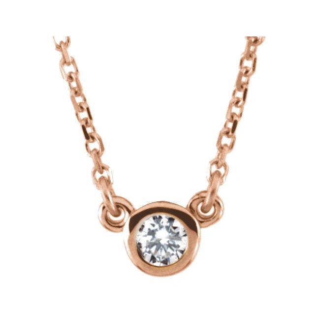 Single Bezel Set Diamond Necklace