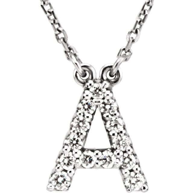 14K Gold Initial Diamond Necklace