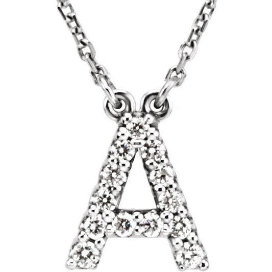 14K Gold Initial Diamond Necklace