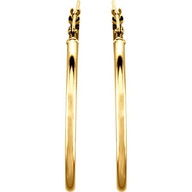 2mm Gold Tube Hoop
