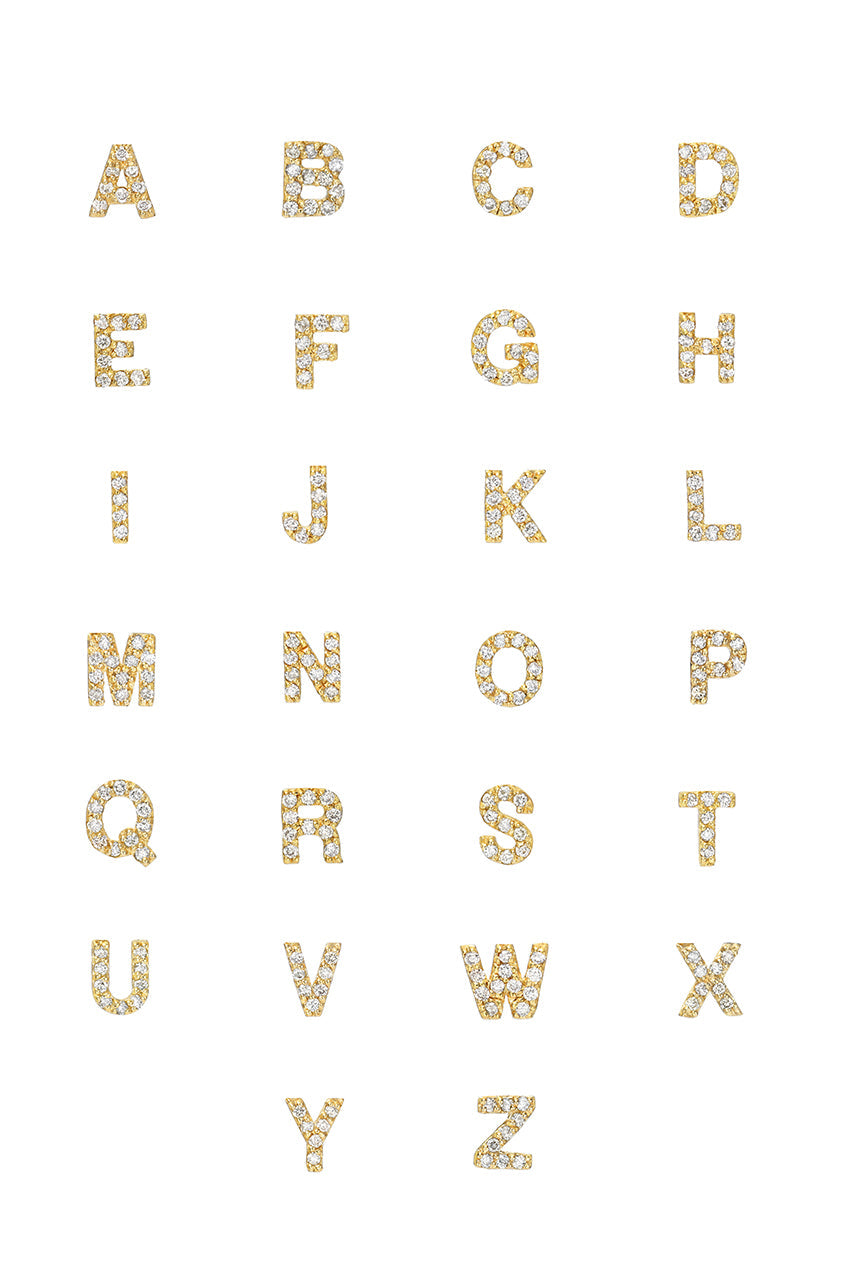 Mini Initial Diamond Stud