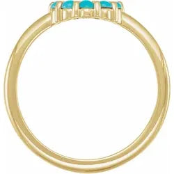 14K Gold Natural Turquoise Circle Ring