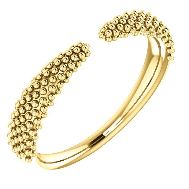 Beaded Claw Gold Ring