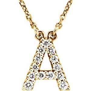 14K Gold Initial Diamond Necklace