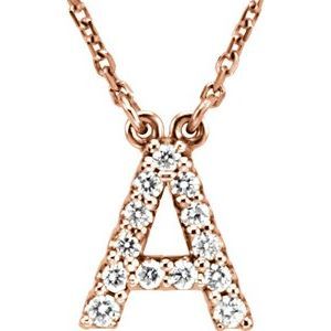 14K Gold Initial Diamond Necklace