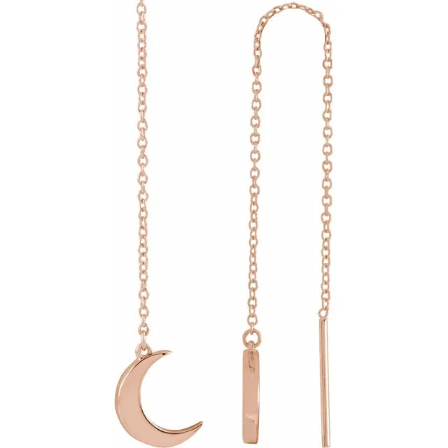 Crescent Moon Threader Earrings