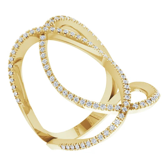 Gold Interlocking Diamond Ring