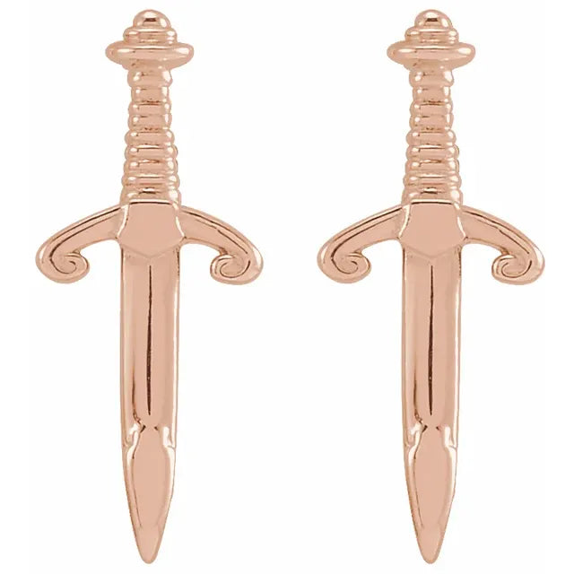 14k Gold Dagger Earrings