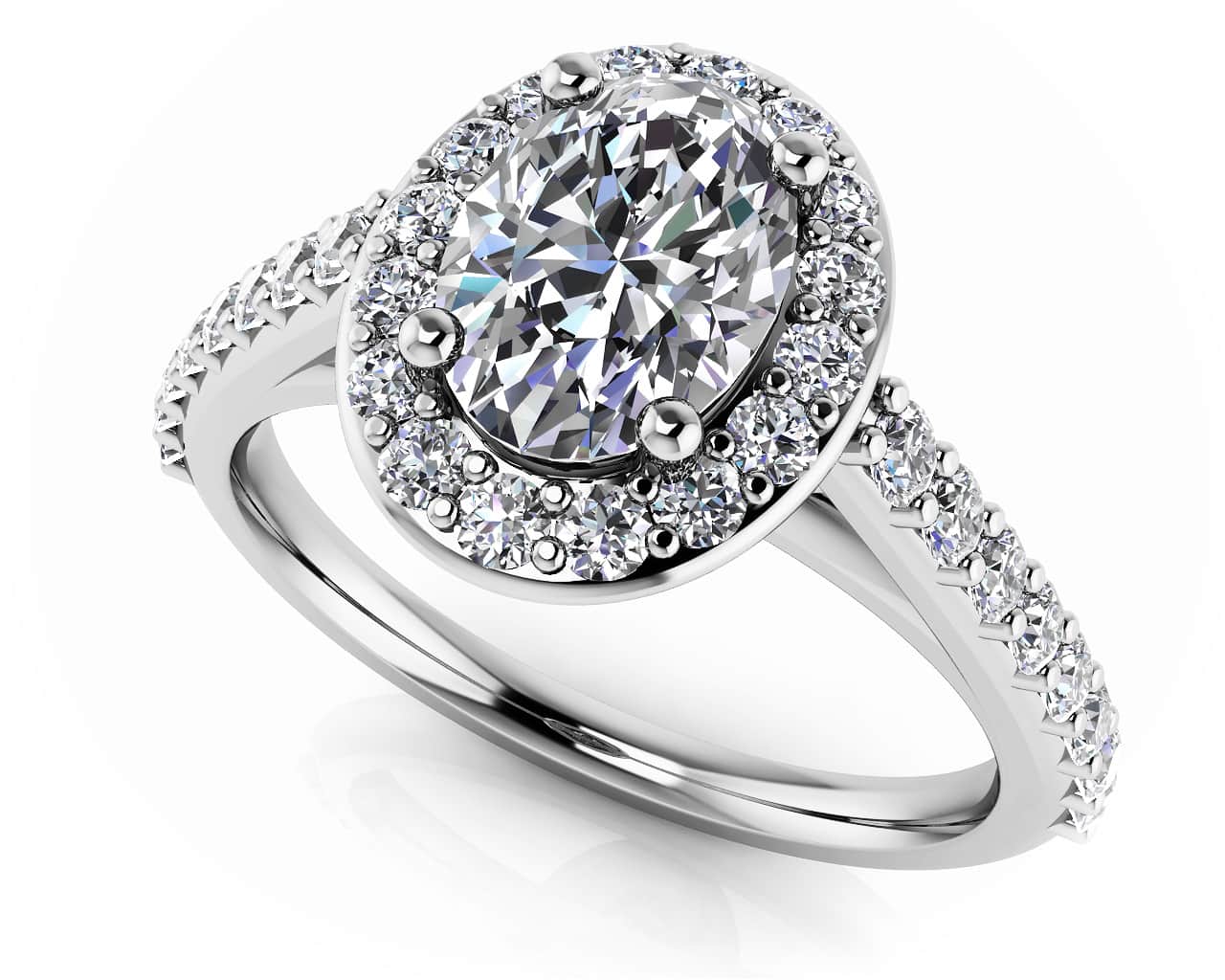 Forever Love Oval Diamond And Halo Ring