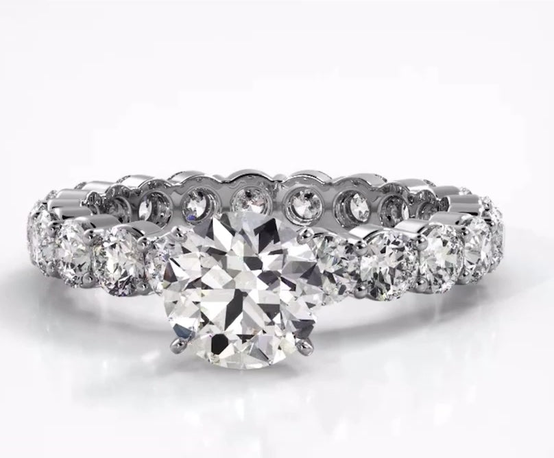 Shared Prong Eternity Style Engagement Ring