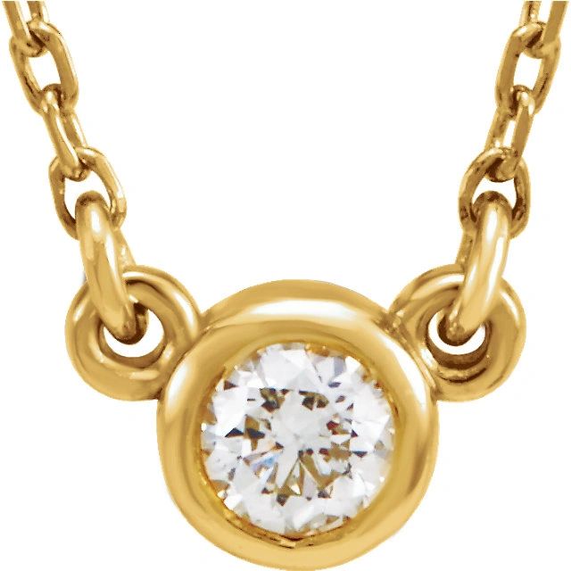 Single Bezel Set Diamond Necklace